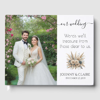 Visitas Libro de Firmas de Boda con Fotos Simple Elegante