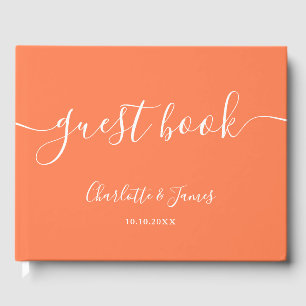 Visitas Libro de firmas de boda con letra coral