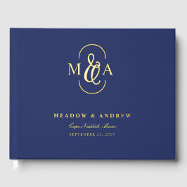Visitas Libro de firmas de boda con monograma de ampersand