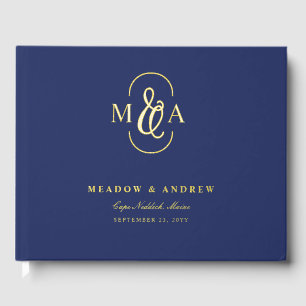 Visitas Libro de firmas de boda con monograma de ampersand