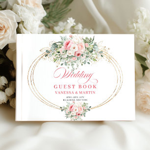 Visitas Libro de firmas de boda de flora verde estilo Boho