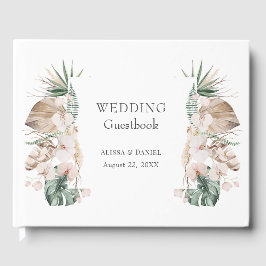 Visitas Libro de firmas de boda de orquídea tropical Monst