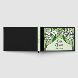 Visitas Libro de firmas de boda de vidrio emplomado