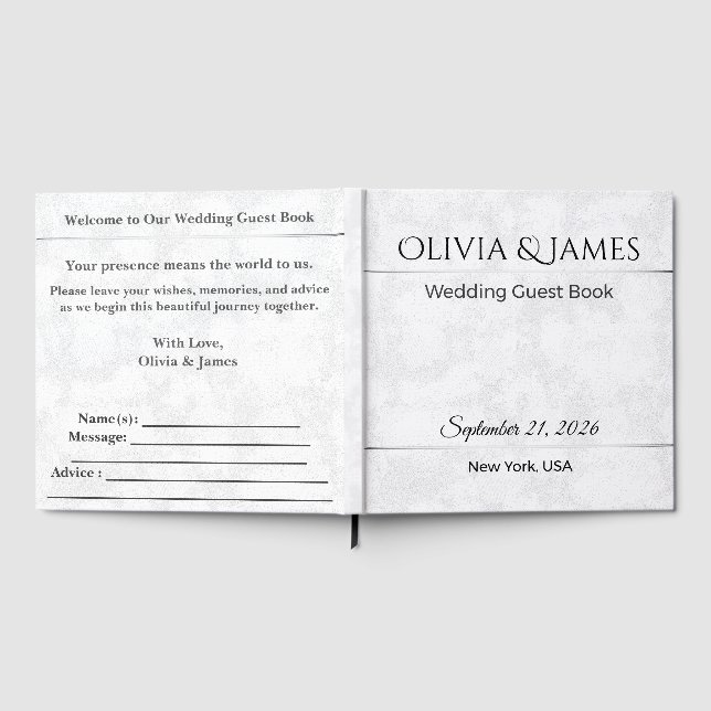 Visitas Libro de Firmas de Boda Elegante Recuerdo Romántic (Lleno)