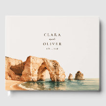 Libro de firmas de boda en el acantilado Algarve c