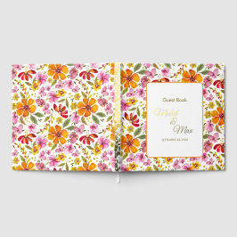 Visitas Libro de firmas de boda floral acuarela personaliz