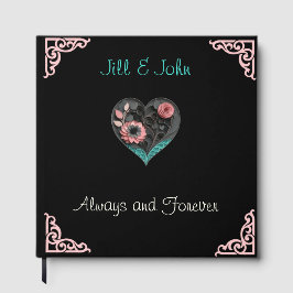 Visitas Libro de Firmas de Boda – Floral Elegante de Coraz