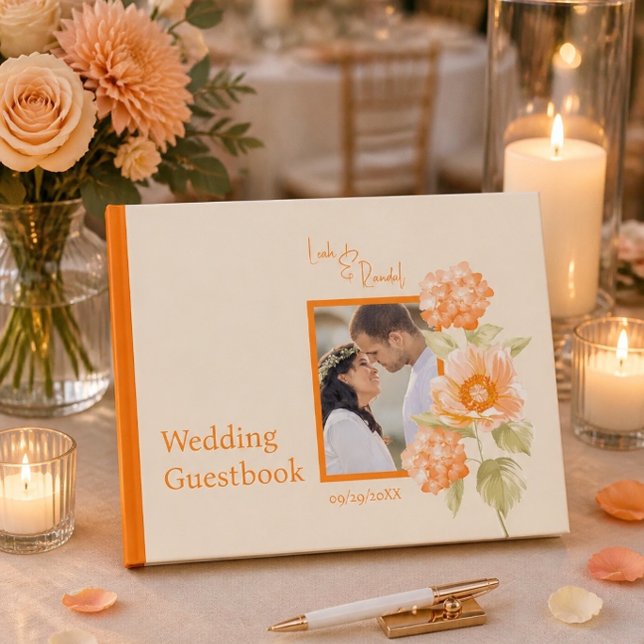 Visitas Libro de firmas de boda floral naranja (Subido por el creador)