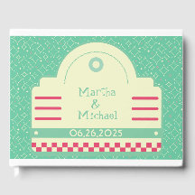 Libro de firmas de boda gráfico de restaurante clá