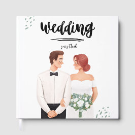 Visitas Libro de Firmas de Boda Ilustrado – Novia Romántic