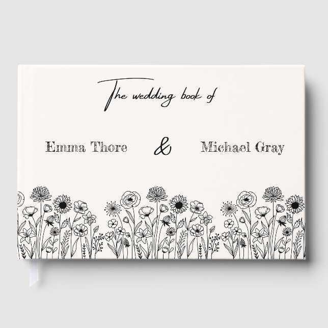 Visitas Libro de firmas de boda minimalista elegante (Anverso)