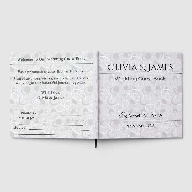 Visitas Libro de Firmas de Boda Moderno y Elegante Recuerd (Lleno)
