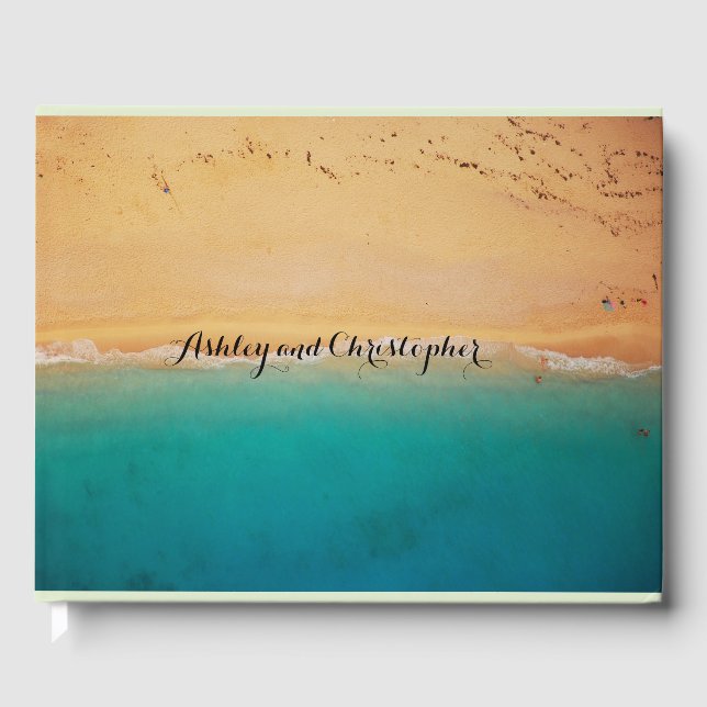 Visitas Libro de firmas de boda personalizado Playa de Are (Anverso)