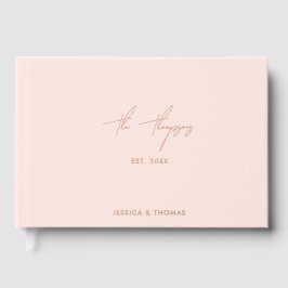 Visitas Libro de firmas de boda personalizado rosa