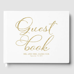 Visitas Libro de Firmas de Boda Sencillo Caligrafía Elegan