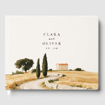 Libro de firmas de boda Tuscan Cypress Wheat Lane