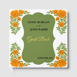 Visitas Libro de firmas de boda verde oliva - Marigold