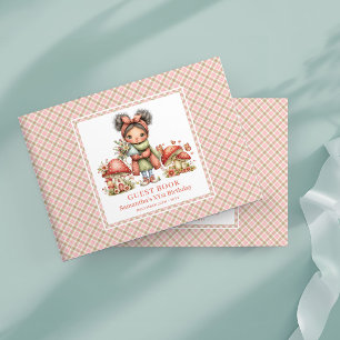 Visitas Libro de Firmas de Cumpleaños de Niña Floral Rosa 