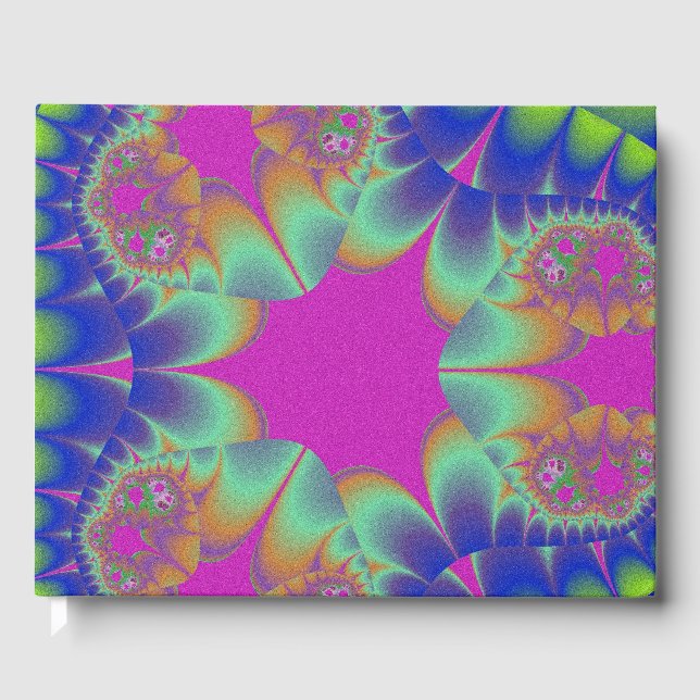 Visitas Libro de firmas de flor de cactus fractal personal (Anverso)