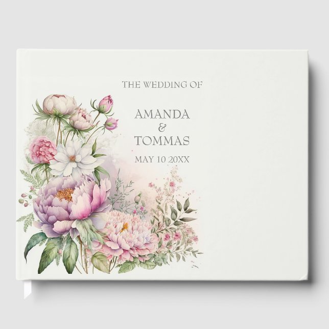 Visitas Libro de firmas de flores silvestres delicadas acu (Anverso)