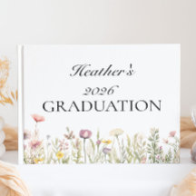 Libro de firmas de graduación Wildflower con foto