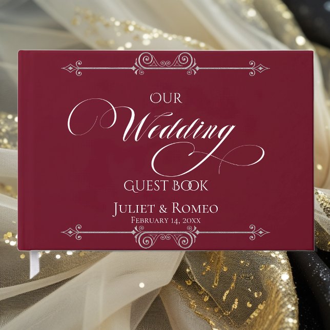 Visitas Libro de Firmas de nuestra Boda - Burdeos (Subido por el creador)