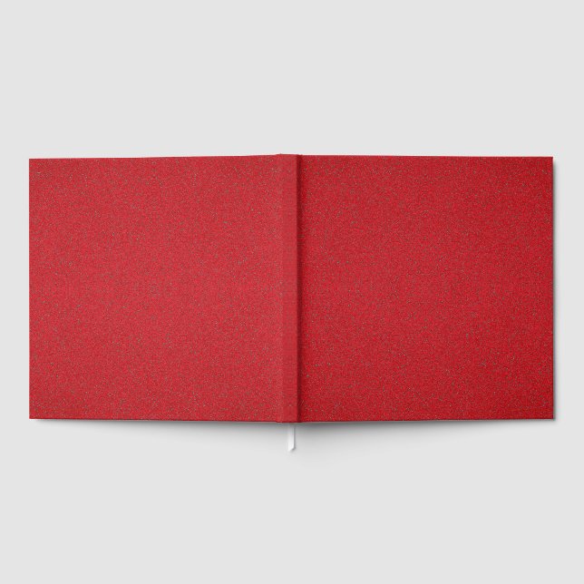 Visitas Libro de Firmas de Purpurina Roja Texturizada – Pe (Lleno)