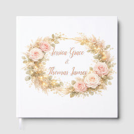 Visitas Libro de firmas de rosas suaves rosadas