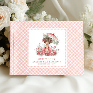 Visitas Libro de firmas floral rosa cumpleaños preciosa ni