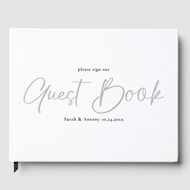 Visitas Libro de firmas minimalista personalizado para bod (Anverso)
