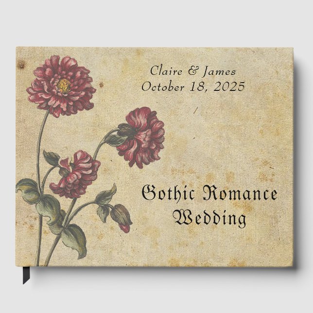 Visitas Libro de firmas para boda de romance gótico – Oscu (Anverso)