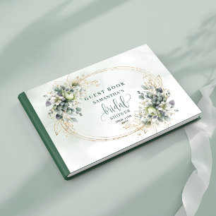 Visitas Libro de firmas para fiesta de novia botánico verd
