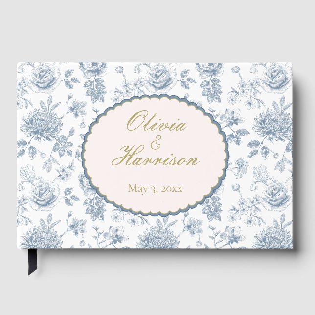 Visitas Libro de firmas para invitados de boda con elegant (Anverso)