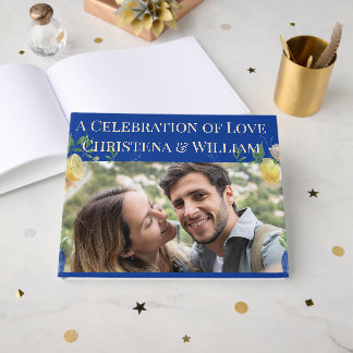 Visitas Libro de Firmas para Invitados de Boda de Flor de 