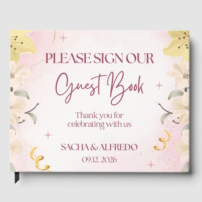Visitas Libro de firmas para invitados de boda - Diseño el (Anverso)