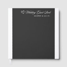 Libro de firmas para invitados de boda negro clási