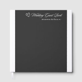 Visitas Libro de firmas para invitados de boda negro clási