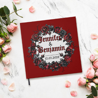 Visitas Libro de firmas para invitados de boda Rosa Gótica