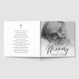 Visitas Libro de Funeral Minimalista Negro y Blanco En Mem