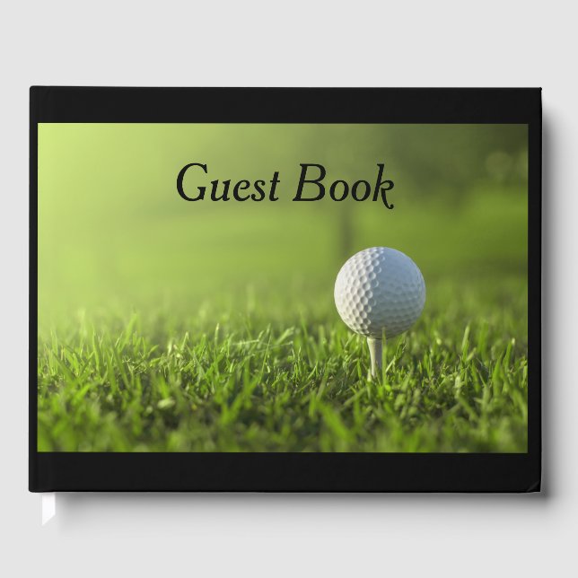 Visitas Libro de Golf Guest con bola de golf en tee on gre (Anverso)