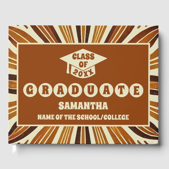 Visitas Libro de graduación de Moda de Boho Rústico (Anverso)