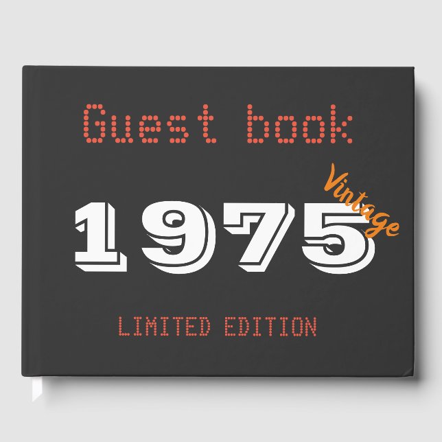 Visitas Libro de invitado 1975 Años Regalo de cumpleaños (Anverso)