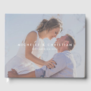 Visitas Libro de invitado de boda personalizado con foto