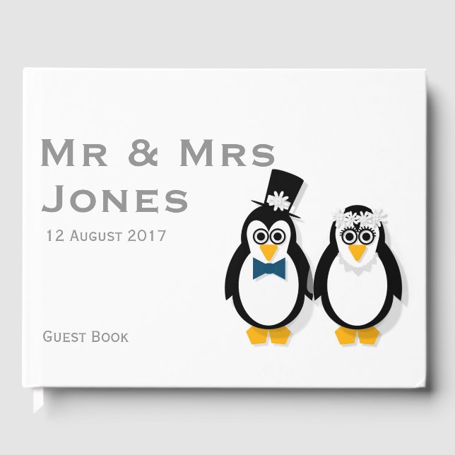 Visitas Libro de invitado de Bodas de pingüinos (personali (Anverso)