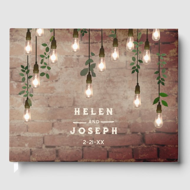 Visitas Libro de invitado de Bodas oscuros monograma (Anverso)