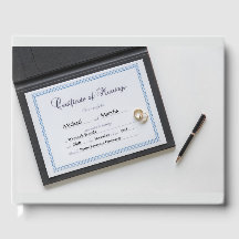 Libro de invitado de certificado de matrimonio