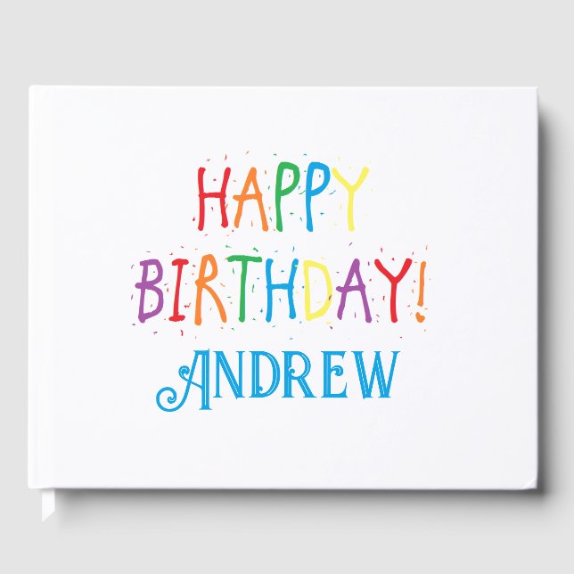 Visitas Libro de invitado de cumpleaños personalizado (Anverso)