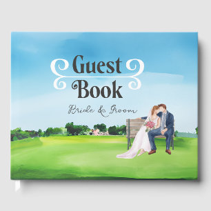 Visitas Libro de invitado de golf para la fiesta de bodas