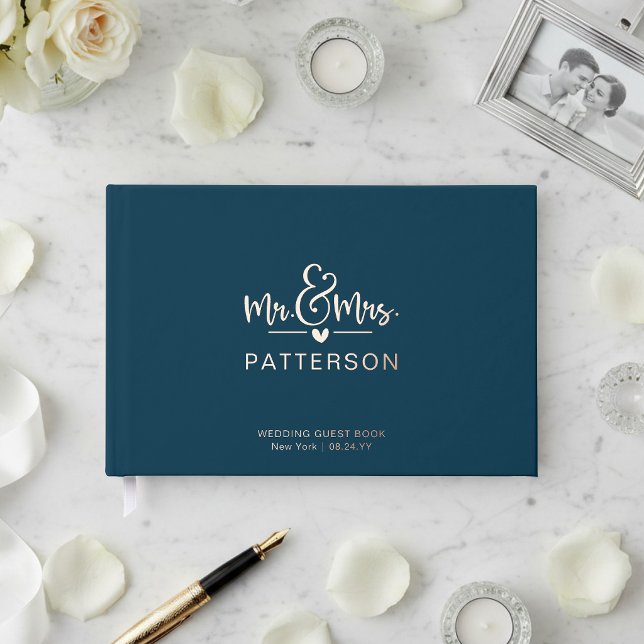 Visitas Libro de invitados de boda azul personalizado con  (Subido por el creador)