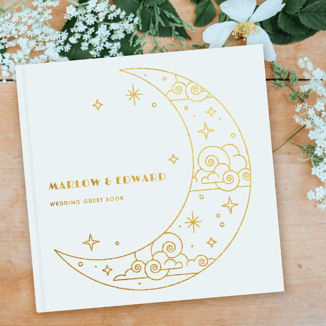 Visitas Libro de invitados de boda celestial con luna y es (Subido por el creador)